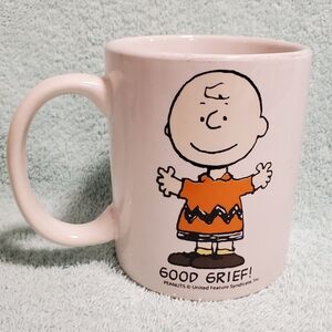 Vintage Peanuts Charlie Brown "Good Grief" Ceramic Coffee Mug White